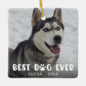 BESTE HOND OOIT Pootafdruk Persoonlijke foto Keramisch Ornament (Voorkant)