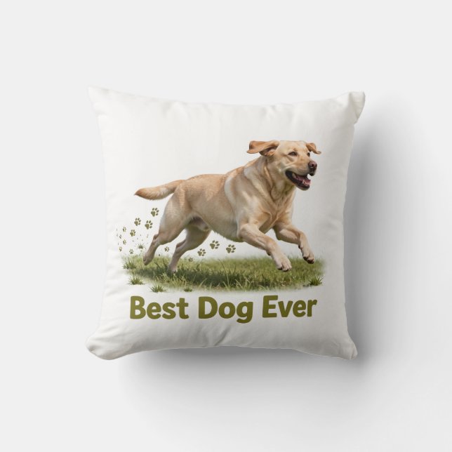 Beste Hond Ooit Worpkussen Kussen (Voorkant)
