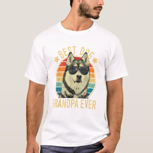 Beste hond opa ooit Siberische T-shirt (Voorkant)