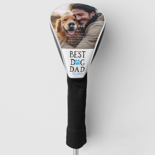 Beste Hond Pap Door Par | Aangepaste foto Vaderdag Golfheadcover (Voorkant)