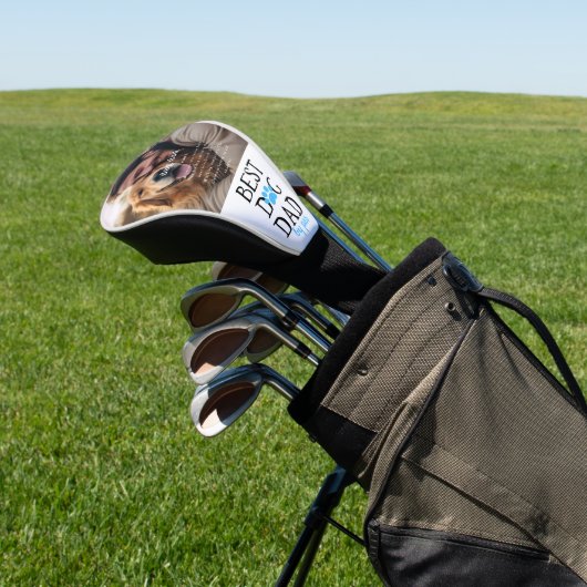 Beste Hond Pap Door Par | Aangepaste foto Vaderdag Golfheadcover (Insitu)