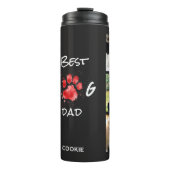 Beste Hond Pap | Fotocollage | Aangepast | Zwart Thermosbeker (Voorkant)