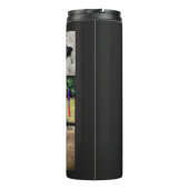 Beste Hond Pap | Fotocollage | Aangepast | Zwart Thermosbeker (Achterkant)