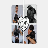 Beste Hond Pap | Fotocollage Metalen Ornament (Voorkant links)