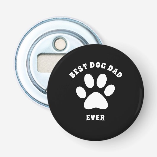 Beste hond pap ooit aangepaste tekst op maat button flesopener (Voorkant)
