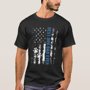 Beste Hond Pap Ooit Amerikaanse vlag Vader's Day D T-shirt