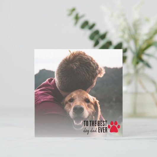 Beste Hond Pap Ooit Foto Vaderdag Verjaardag Kaart (Staand voorkant)