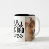 Beste Hond Papa 2 Foto Dubbelzijdig Tweekleurige Koffiemok (Voorkant rechts)