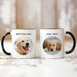 Beste Hond Papa 2 Foto Huisdier Naam Mok