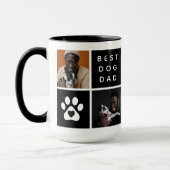 Beste hond papa 4 x foto collage raster mok (Links)