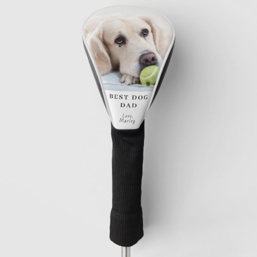 Beste Hond Papa Aangepaste Foto Gepersonaliseerd Golfheadcover (Voorkant)