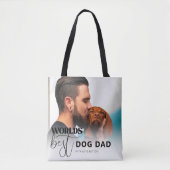 Beste Hond Papa Aangepaste Foto Gepersonaliseerd Tote Bag (Voorkant)