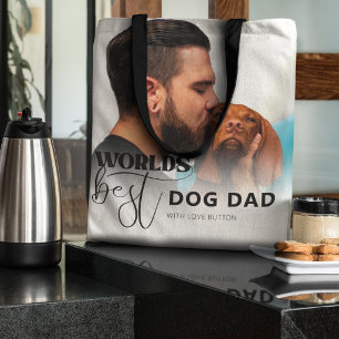 Beste Hond Papa Aangepaste Foto Gepersonaliseerd Tote Bag
