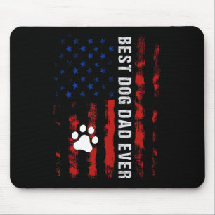 Beste hond Papa Amerikaanse vlag vaders dag voor h Muismat