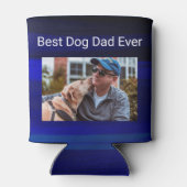 Beste Hond Papa Custom Foto met Blauw schilderen Blikjeskoeler (Achterkant)