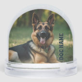 Beste Hond Papa Custom Naam Hond Foto Sneeuwbol (Achterkant)