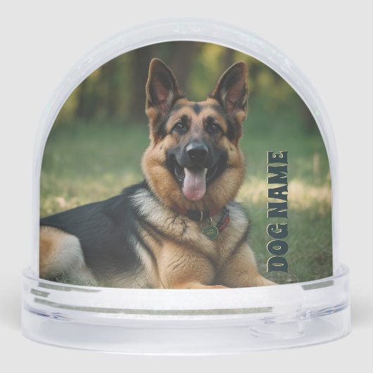 Beste Hond Papa Custom Naam Hond Foto Sneeuwbol (Achterkant)