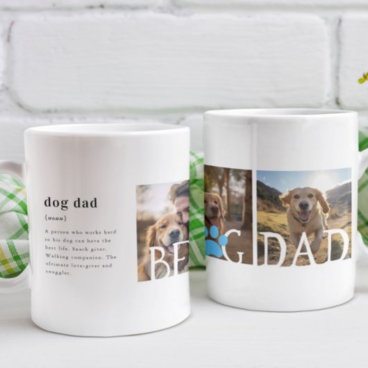 Beste hond papa definitie | Drie foto Koffiemok