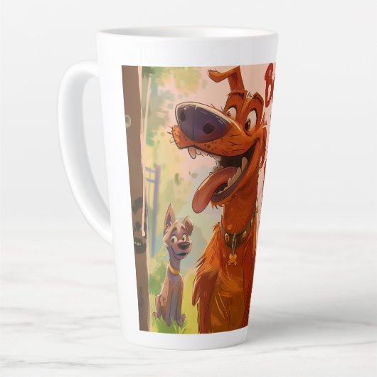 Beste Hond Papa Digitale Kunst Latte Mok (Linkerhoek)