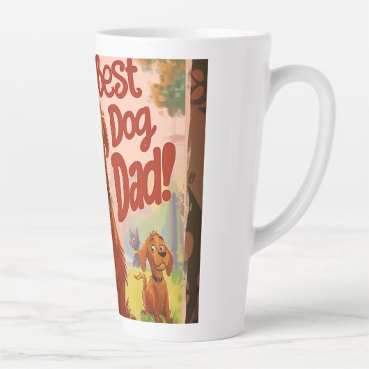 Beste Hond Papa Digitale Kunst Latte Mok (Rechts)