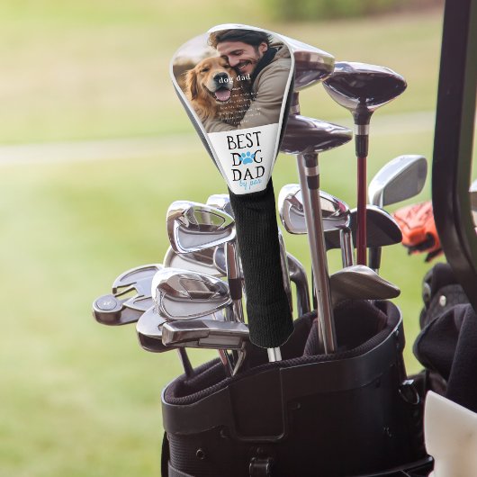 Beste hond papa door Par | Aangepaste foto Vaderda Golfheadcover