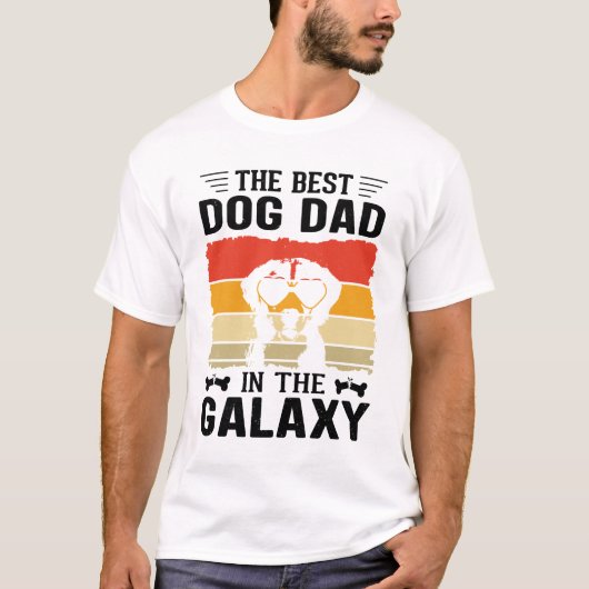* Beste hond papa in de Galaxy Digital Art T-shirt (Voorkant)