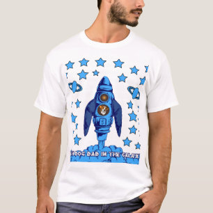 Beste hond papa in de sterrenstelsel ruimte raket  t-shirt