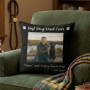 Beste hond papa klauwen huisdier foto zwart kussen