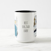 Beste hond papa ooit 2 aangepaste foto's modern mok (Midden)