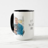 Beste hond papa ooit 2 aangepaste foto's modern mok (Voorkant links)