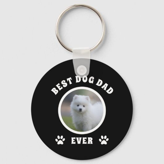 Beste hond papa ooit aangepaste foto gepersonalise sleutelhanger (Voorkant)