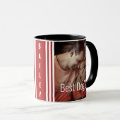 Beste hond papa ooit aangepaste foto hond naam mok (Voorkant rechts)