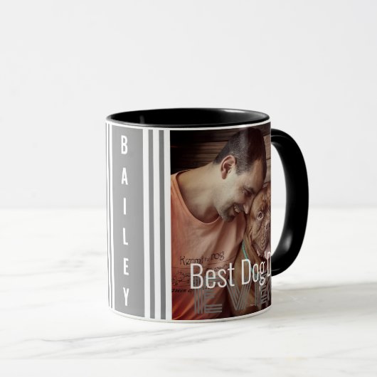 Beste hond papa ooit aangepaste foto hond naam mok (Voorkant rechts)
