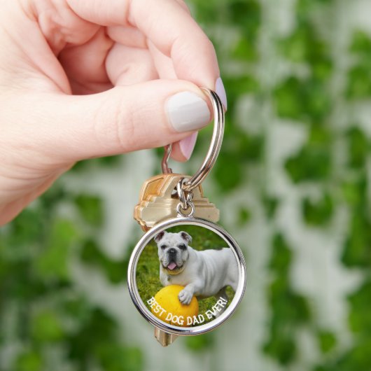 Beste hond papa ooit Aangepaste foto sleutelhanger (Hand)