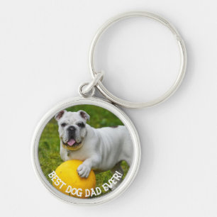 Beste hond papa ooit aangepaste foto sleutelhanger