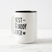 Beste hond papa ooit aangepaste hond papa foto tweekleurige koffiemok (Voorkant links)