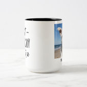 Beste hond papa ooit aangepaste hond papa foto tweekleurige koffiemok (Center)