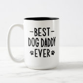 Beste hond papa ooit aangepaste hond papa foto tweekleurige koffiemok (Links)
