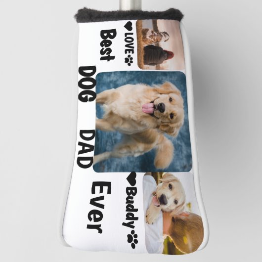 Beste hond papa ooit aangepaste moderne foto en ho golfheadcover (Draai 90)