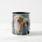 Beste hond papa ooit aangepaste moderne foto en ho mok (Midden)