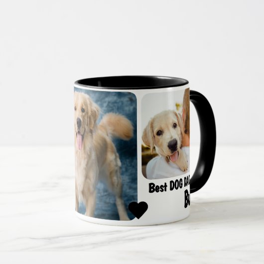 Beste hond papa ooit aangepaste moderne foto en ho mok (Voorkant rechts)