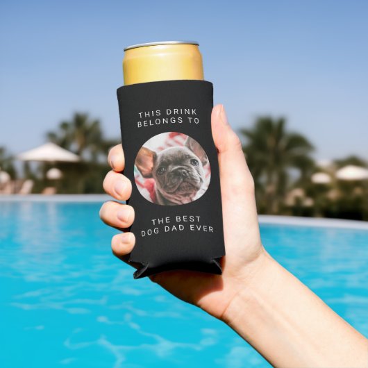 Beste hond papa ooit aangepaste tekst en 2 foto's  seltzer blikjeskoeler (Insitu Zwembad)