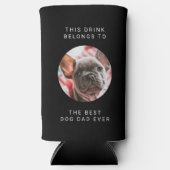 Beste hond papa ooit aangepaste tekst en 2 foto's  seltzer blikjeskoeler (Voorkant)
