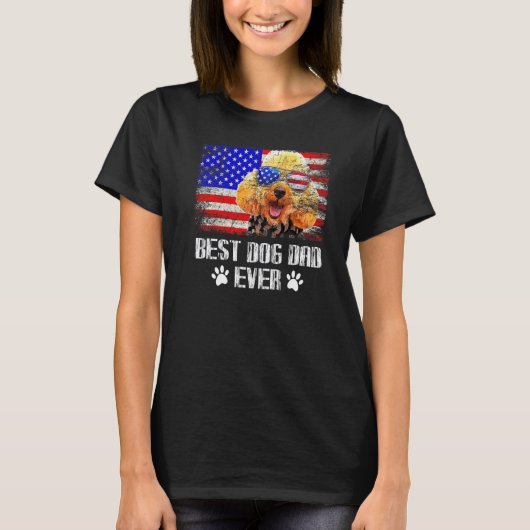 Beste Hond Papa Ooit Amerikaanse Poodle T-shirt (Voorkant)