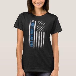 Beste hond papa ooit Amerikaanse vlag voor beste v T-shirt