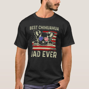 Beste Hond Papa Ooit Chihuahua Amerikaanse Vlag Gr T-shirt
