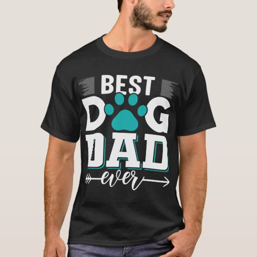 * Beste hond papa ooit digitale kunst T-shirt (Voorkant)
