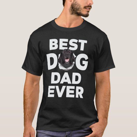 Beste hond papa ooit Flat Coated Retriever T-shirt (Voorkant)