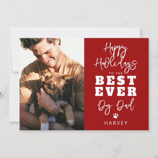 Beste hond papa ooit | Foto Feestdagenkaart (Voorkant)