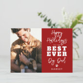 Beste hond papa ooit | Foto Feestdagenkaart (Staand voorkant)